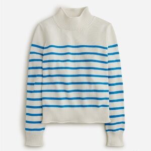 J. Crew Blue and White Striped Rollneck Sweater size M